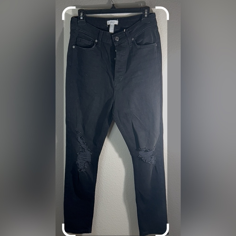 FOREVER 21 Skinny Denim Jeans 5-Pocket High Rise Distressed size 30 fall